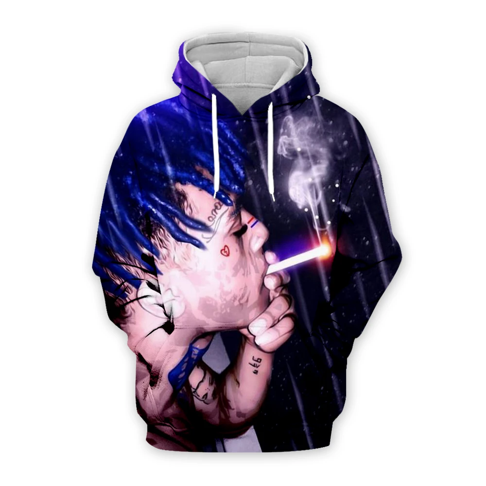 

XXXTentacion smoking cigarette Print Galaxy 3d Hoodies Sweatshirt Jahseh Dwayne Hip Hop singer hoodie Men/women casual pullover