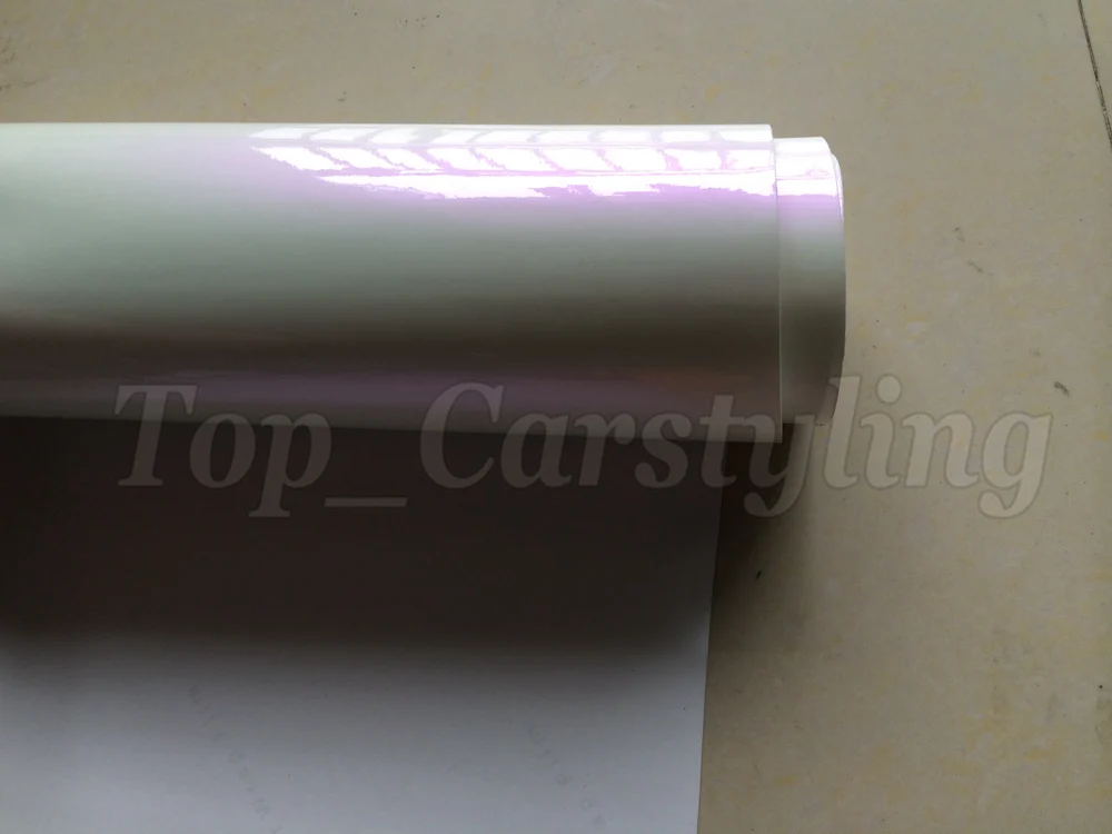 Pearlescent WHITE SATIN GLOSSY CAR WRAPPING PURPLE 3M APA CAR WRAP STICKER FILM (9)