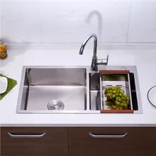 Нержавеющая сталь Кухня раковины с мыла, одиночный groove одной миски или undermount раковины растительное умывальника pots