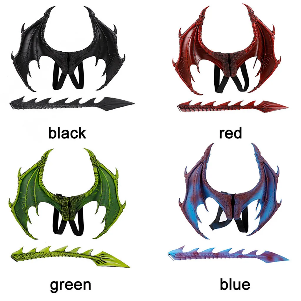 Cosplay How to Train Your Dragon costume props kids adult black demon dragon vampire wings mask halloween carnival purim props