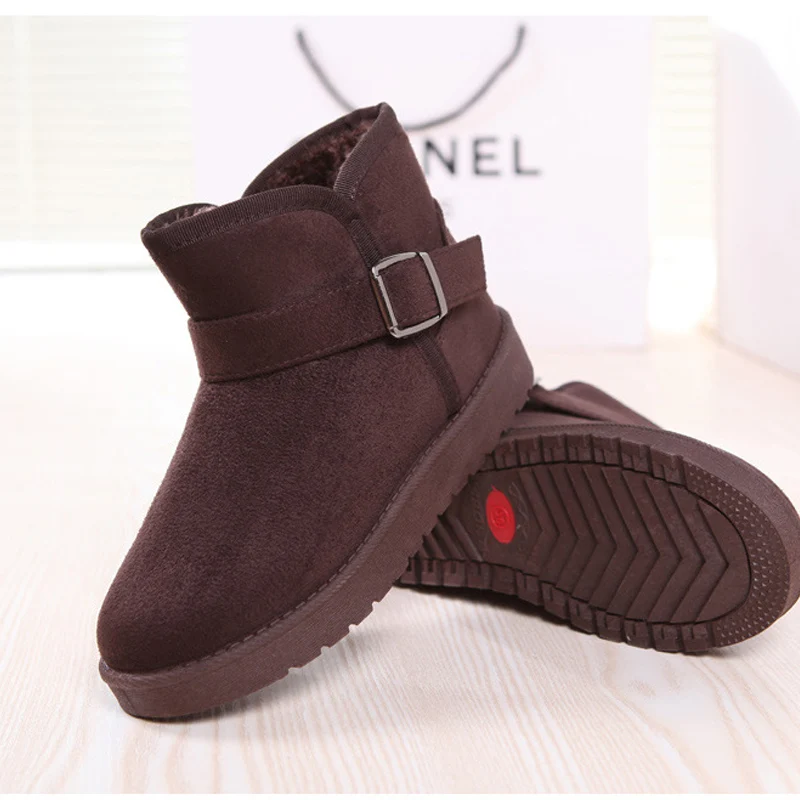 2015 New Arrival Hot Sale Women Boots Solid Slip On Soft Cute Women Snow Boots Round Toe Flat ...