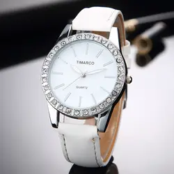 Часы Для женщин 2018 г. новые модные кожаные со стразами часы дамы Повседневное кварцевые наручные часы Для женщин часы Saats relogio feminino