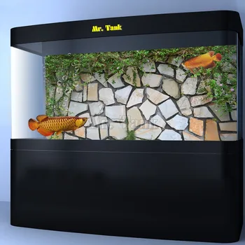 

Custom Size Aquarium Background Poster With Self-Adhesive Wall Vines PVC Fish Tank Decoration Accessories Landscape Wallpaper