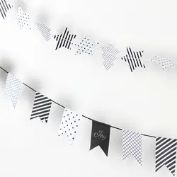 Рождественский баннер подарочная упаковка гирлянда (звезда, деревья, символы ласточкин хвост) мини-бумажные украшения баннер