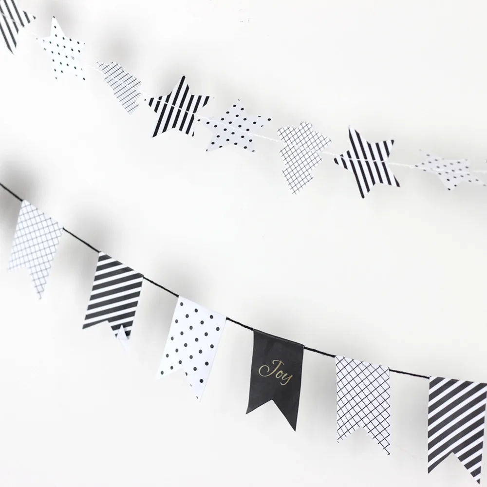 

Christmas Banner Gift Wrapping Garland(Star,Trees,Swallowtails Symbols)Mini Paper Bunting Banner Christmas Tree Decor