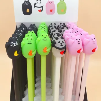 

36pcs/pack Cartoon Black Ink Frog Pig Panda Sea Lion Gel Pen Unisex Rollerball Pen Sign Pen School Prize Gift Stationery