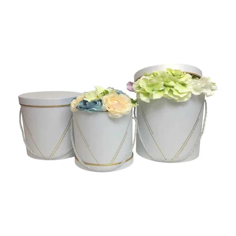 

3pcs/set Flower Box Flower Gift Box Hug Bucket Flower Box Three-piece Set Cylindrical Handmade Flower Bucket