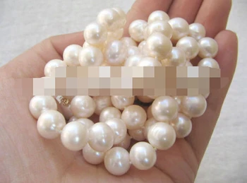 

02536 natural white round freshwater pearl necklace