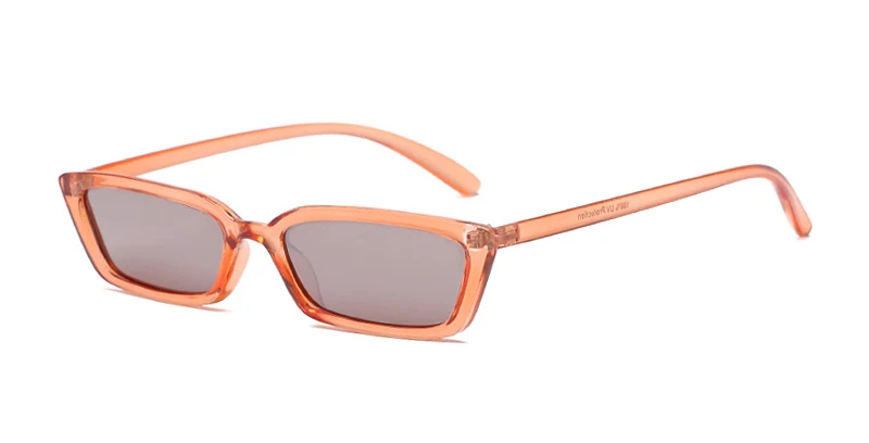 TrendyMate 90S солнцезащитные очки Женские винтажные модные маленькие прямоугольные оправы черные солнцезащитные очки «кошачий глаз» Ретро обтягивающие оттенки 5205M - Цвет линз: Orange Clear