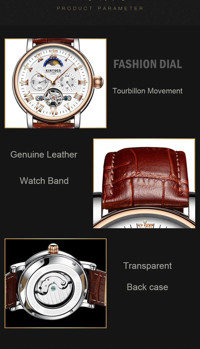 003KINYUED Top Brand Luxury Mechanical Watches for Men Moon Phase Automatic Watch Tourbillon Skeleton Sports Clock Steampunk Watchs (17)