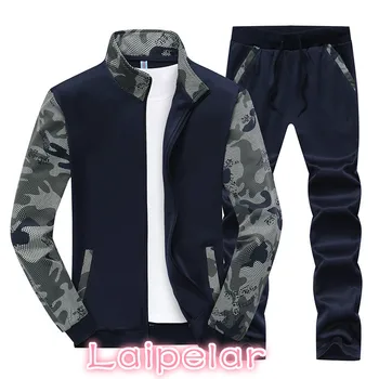 

Spring Men Sportwear Sets Tracksuit Male Outwear Sweatshirts Patchwork Men Hoodies Stand Collar Male Tracksuit 4XL,TA046