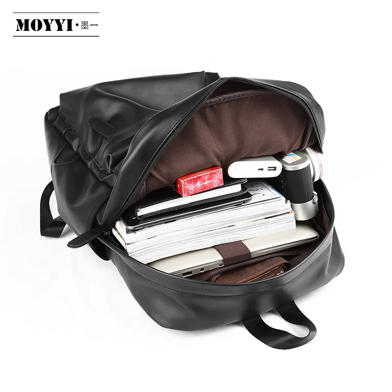 MOYYI из искусственной кожи, мужской рюкзак, дорожная сумка, водонепроницаемый, простой стиль, школьные сумки для подростков, Повседневная модная сумка, противоугонная сумка