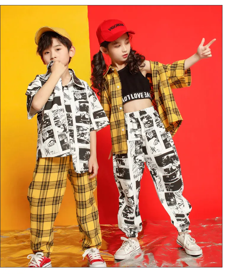 Girls children's clothes Set 4 6 8 10 12 14 16 Years clothes hip hop tshirt kids dance costume kids jazz boy's tracksuit 140 160 170 (8)