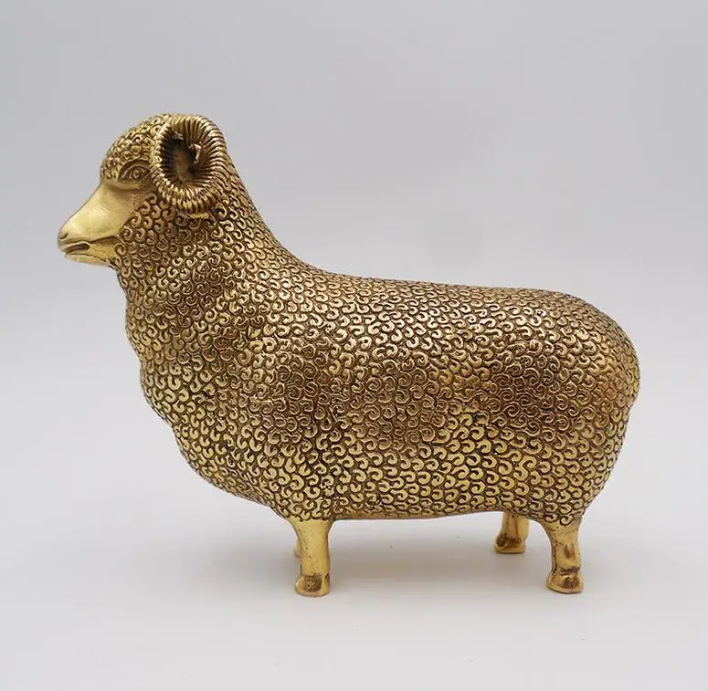 

Collect Chinese Bronze Fengshui Twelve Zodiac Animal sheep sheep Statue