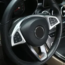 Chrome Steering Wheel Button Trim Car Accessories For Mercedes Benz GLC C E Class W205 W213 2016 2017 Car Styling