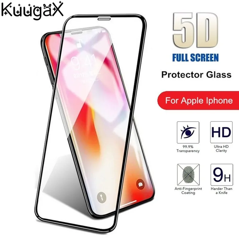 Полное покрытие закаленное стекло для iphone 6 6S 7 8 Plus X XS Max XR подходит 5D экрана на