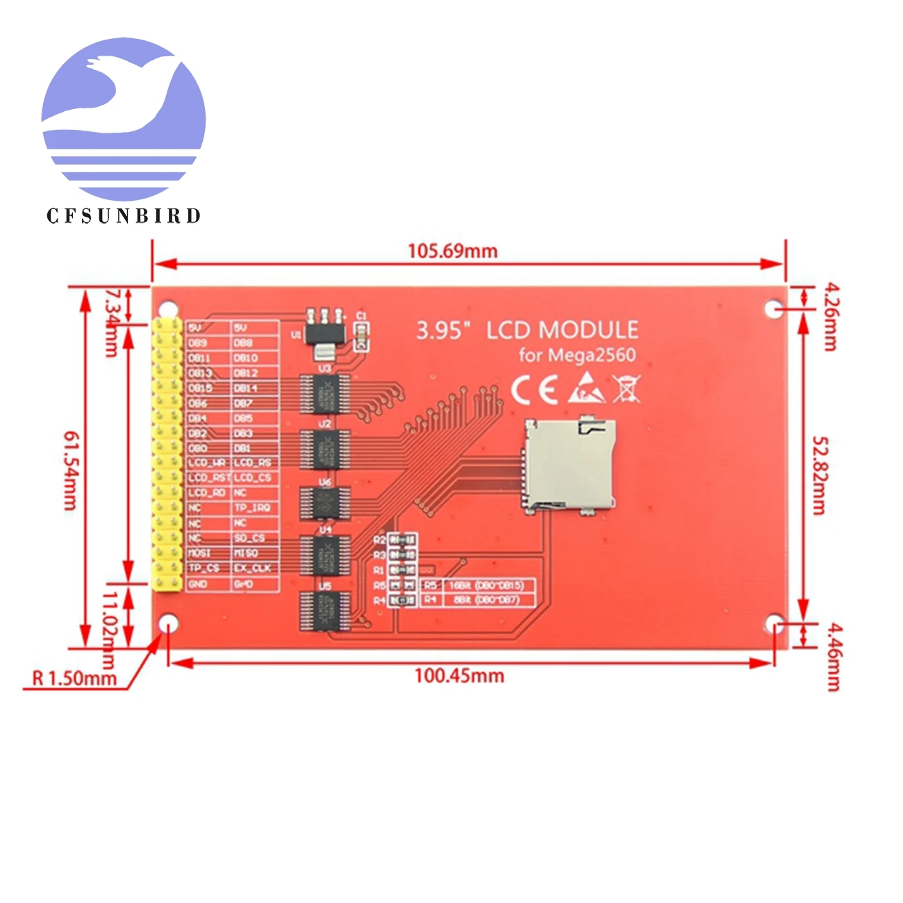 Цветной ЖК дисплей 3 95 дюйма/4 0 дюйма 320*480 ST7796S TFT модуль с сенсорной панелью для
