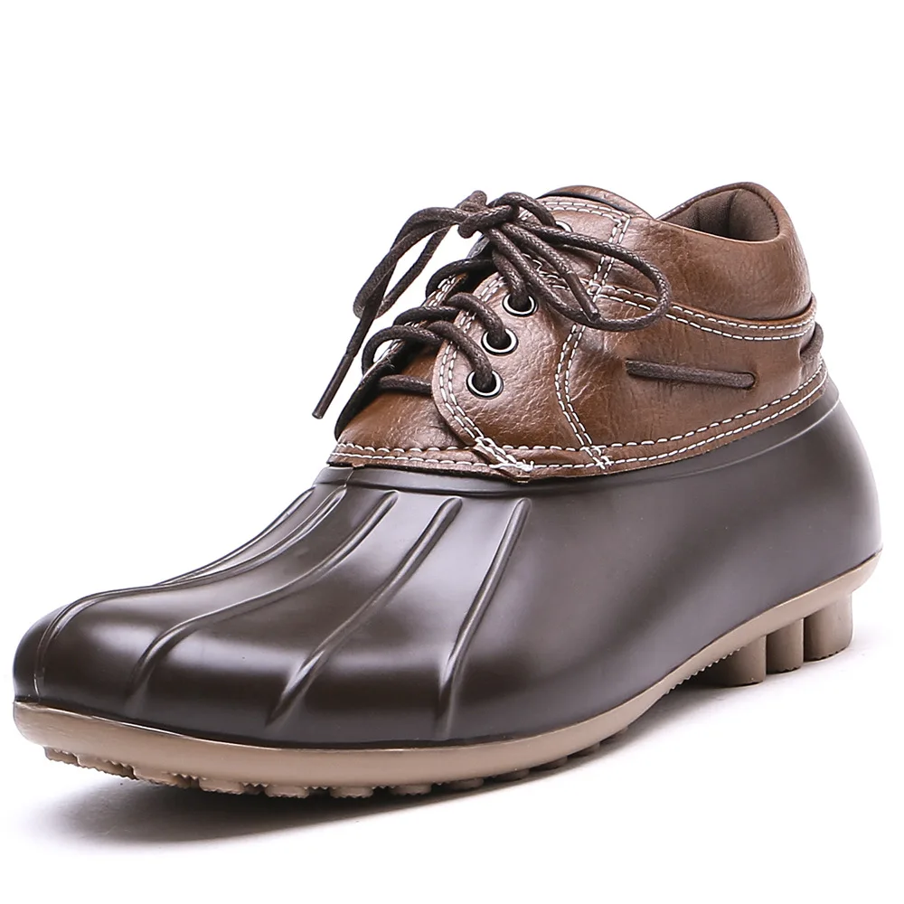 

SWYIVY Genuine Leather Woman Duck Boots Rubber Rainboots Shoes Wateproof 2018 Autumn Winter New Female Quality Short Rain Boots