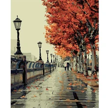 1 PCS 40*50 CM DIY Digital Painting The Autumn Of Love Hand-painted Living Room European Style Flowers Hot Sale Free Shipping