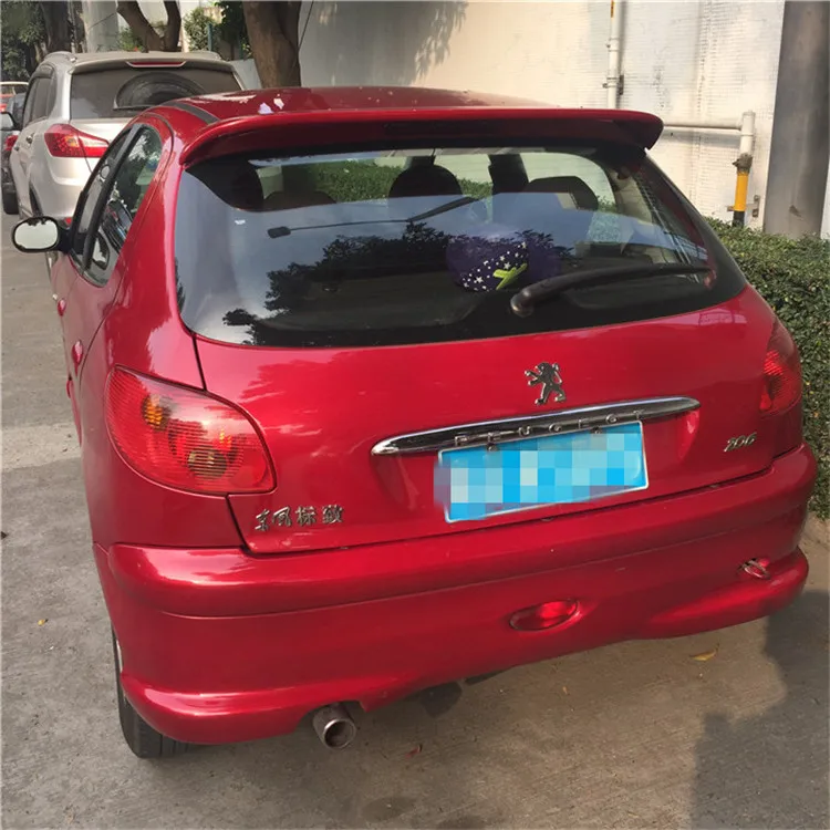 Для peugeot 206 спойлер 2006-2013 peugeot 206 спойлер WXK ABS Пластиковый материал заднее крыло автомобиля Цвет задний спойлер