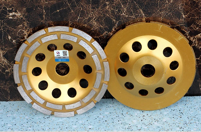 7-дюймовый двойной ряд Алмазный шлифовальные диски колес 180 мм толще шлифовка в форме чаши чашка диск бетонный гранитный каменные орудия MX37