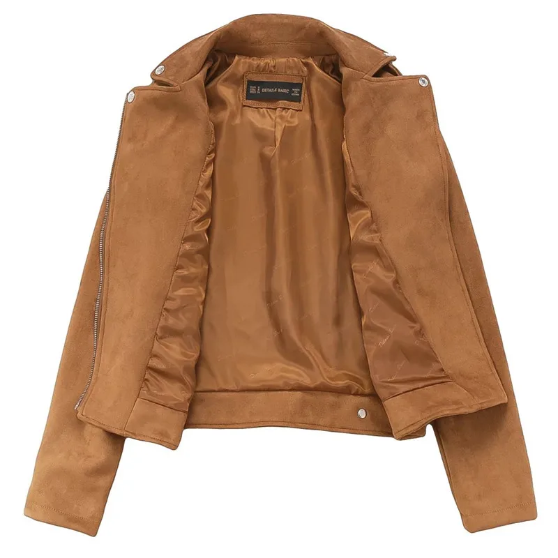 Wilsons Leather Maxima Orange Suede Ruched Jacket, Size