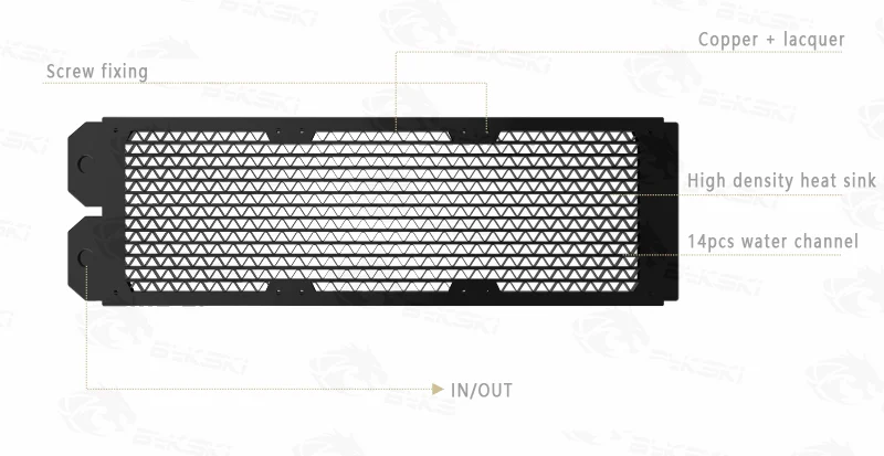 Bykski 60mm Thick 480mm 3 floors Heat Sink Copper Radiator Computer Water Coolant Liquid Heat Exchanger use for 4*12cm Fans