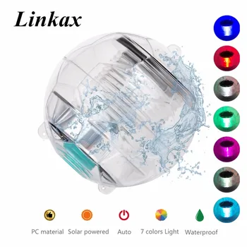 

Solar Powered Waterproof Underwater Lights 7colors Changing Automatic Sensor Pool Pond Fountain Rainbow Solar Floating Lamp