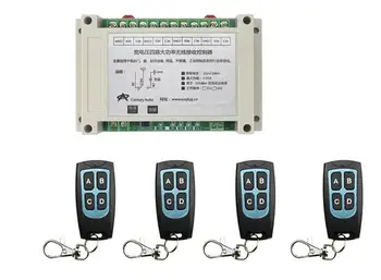 

2017 AC220V 250V 380V 30A 4CH RF Wireless Remote Control Relay Switch light /lamp/ window/Garage Doors