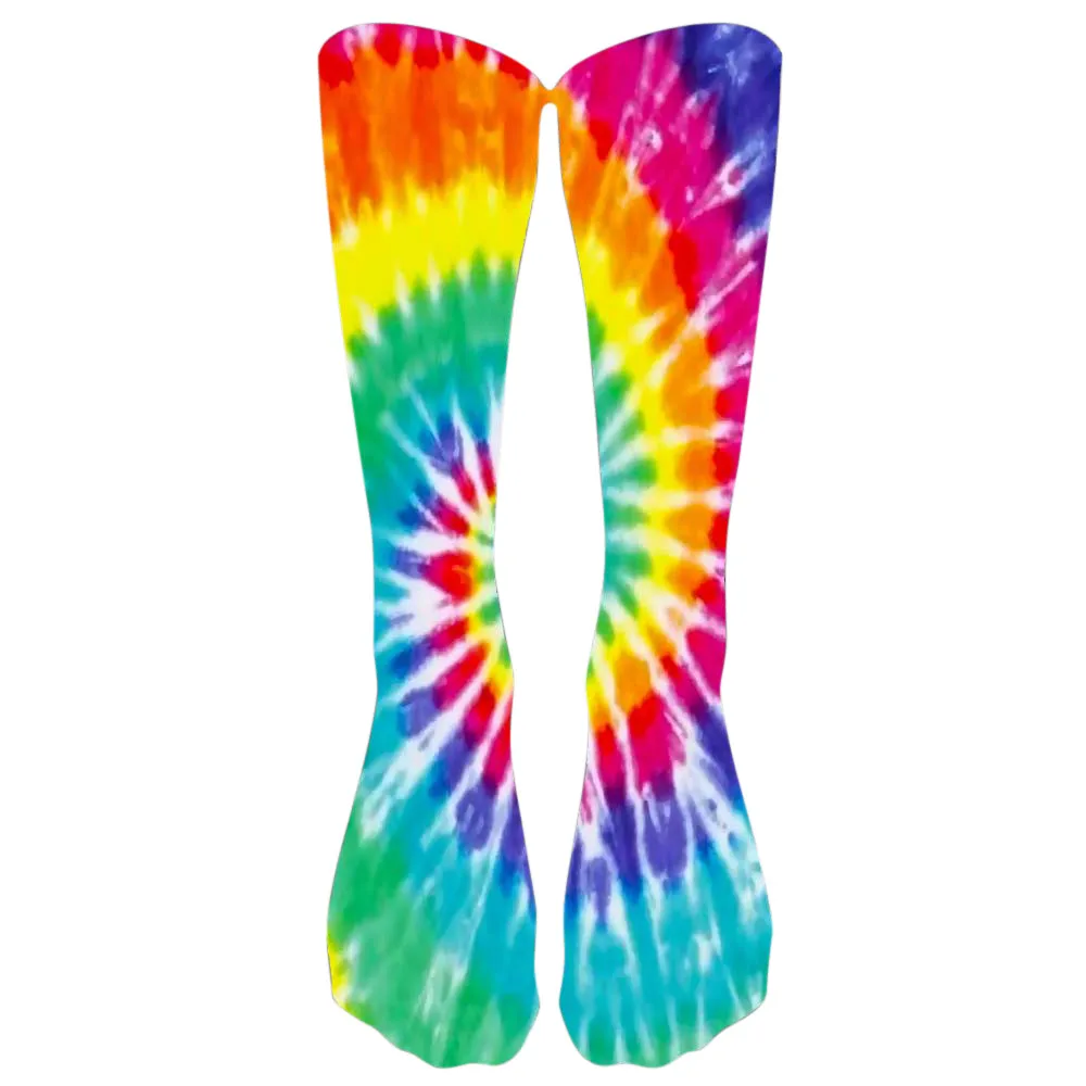 

Fashion Women Printed Socks Causal Colorful Tie Dye Compression Socks High Socks Long Socks calcetines mujer 2019 New Z0311