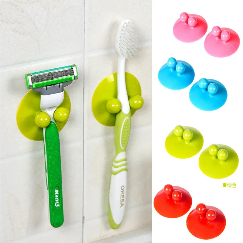 

2 Pcs/Set Multifunction Strong Suction Cup Wall Mount Vacuum Suction Hanger Holder Hook For Kitchen Bathroom Free Shipping