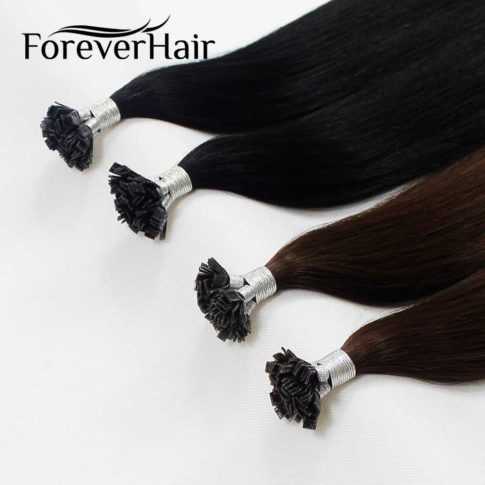 

FOREVER HAIR 1g/s 22" Remy Flat Tip Double Drawn Human Hair Extension Straight Capsules Keratin Pre Bonded Hair Extension 100g