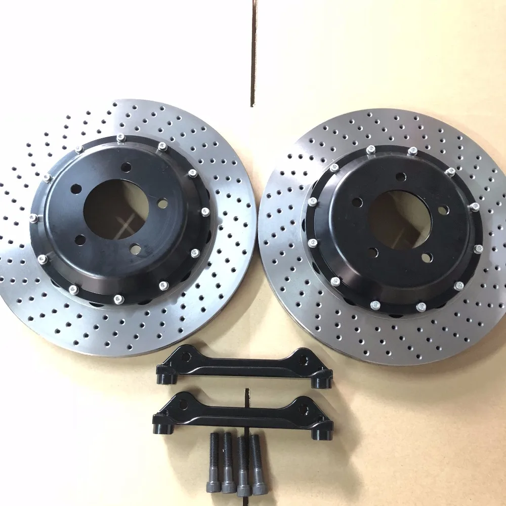 

Jekit rear 355*22mm Brake disc rotors with center bell and bracket for Alcon 4 pots brake calipers for EVO 10 rear brake kit