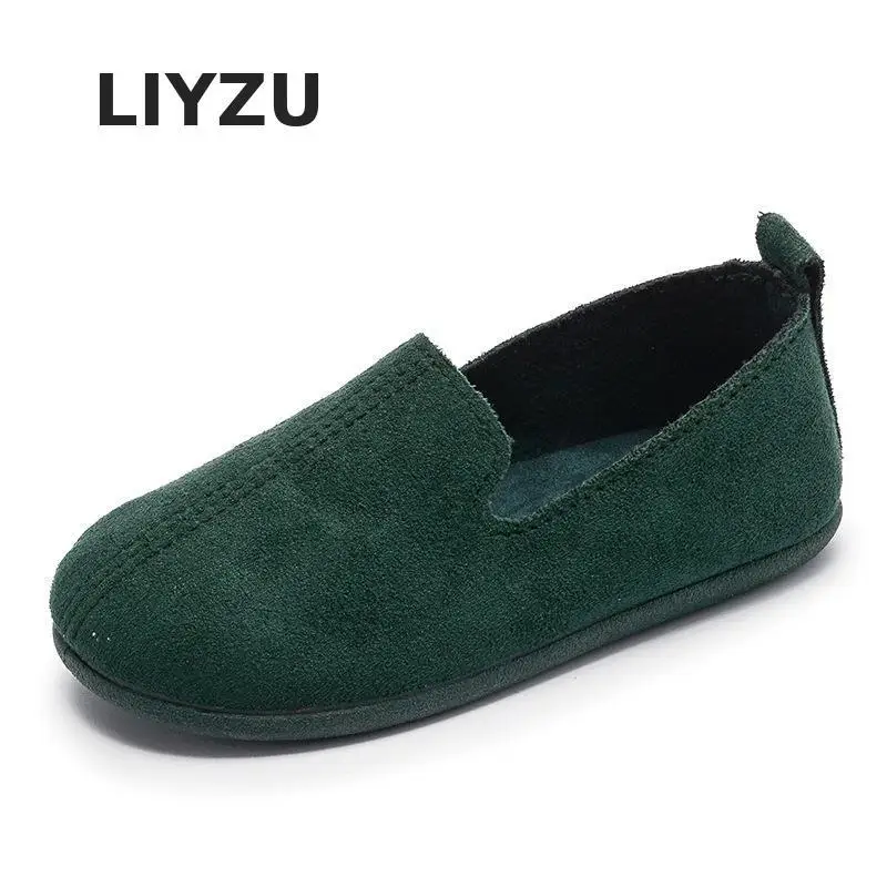 Детская обувь для мальчиков и девочек, детская повседневная обувь для малышей, однотонная мягкая обувь в горошек, одноногие лоферы, весна-лето-осень - Цвет: Green