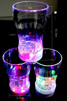 

10pcs/lot Party Pub Home Flashing 330ML Cola Water Cup Drinking Glasses LED Plastic Glow Tableware Dinnerware