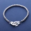 Moonmory-Bracelet manchettes en argent Sterling 925 pour femmes, Bracelet populaire, plusieurs perles argentées, chaîne manchettes, manchettes ► Photo 2/6