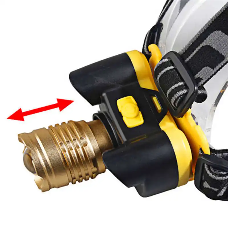Zoomable 15000LUMENS 3X XM-L T6 LED 18650 Headlamp Head Light Torch Lamp led flashlight head flashlight rechargeable #4A29 (5)