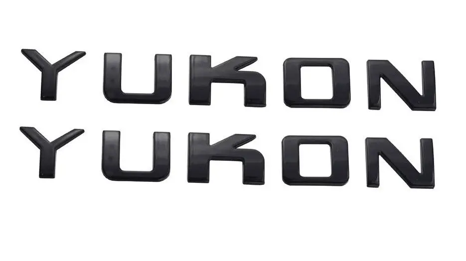 1x Black YUKON Emblems 3D Letter Badge Sticker Decal For GMC Yukon Sierra