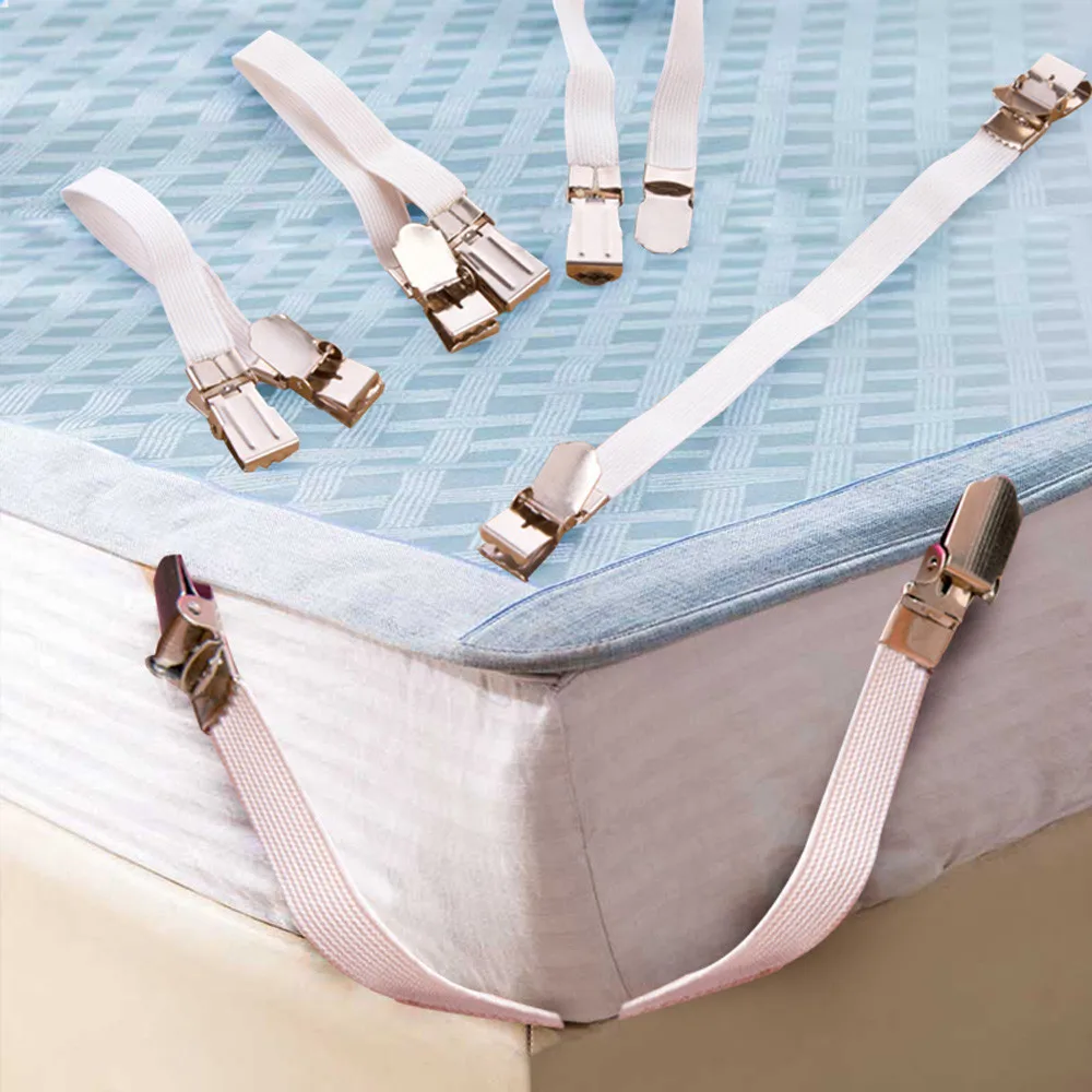 Bed sheet clamp Mattress Sheet Clips Grippers Straps Suspender Fastener Holder F15