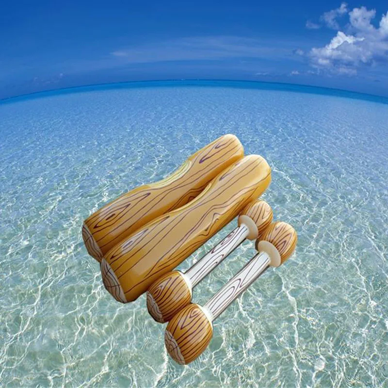 

Newly 1 Set Inflatable Swimming Pool Floating Toy Wood Grain Row Seat for Kid Adults FMS19