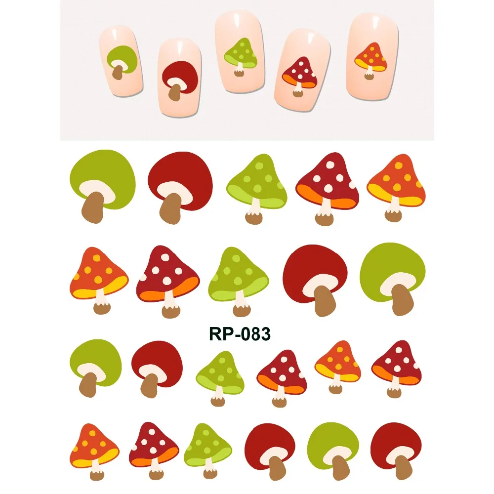

NAIL ART BEAUTY WATER DECAL SLIDER NAIL STICKER CARTOON CUTE MUSHROOM AUTUMN LEAF BIRDS FLOWER FRUIT OWL FOX RP079-084