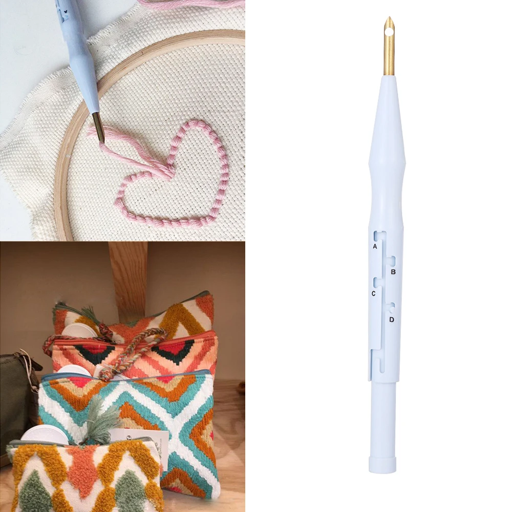 

1PC Practical Russian Metal Poking Hook Embroidery Needle Crochet Hook Sewing Knitting Tool with Plastic Handle DIY Craft
