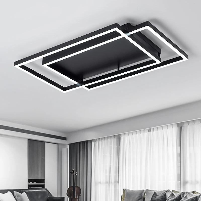 

Black/White Simple Modern LED Ceiling Chandelier For Living Room Bedroom Study Lustre Indoor lamparas de techo Lighting Fixtures