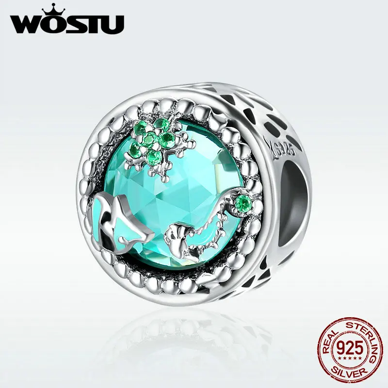 

WOSTU Brand 100% 925 Sterling Silver Romantic Ocean Beads Fit Charm Bracelet European DIY Jewelry Making Gift DXC246