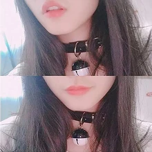 sexy Handmade Punk Cosplay Lolita Kitty Slave Kawaii lingerie Bell Collar Leather Bow Choker Necklace BDSM sexy Toys for woman