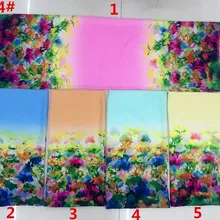 145 см ширина Печатный Мягкий шифон Ткань цветочный узор для шарфа и повязки на голову LS-J7404