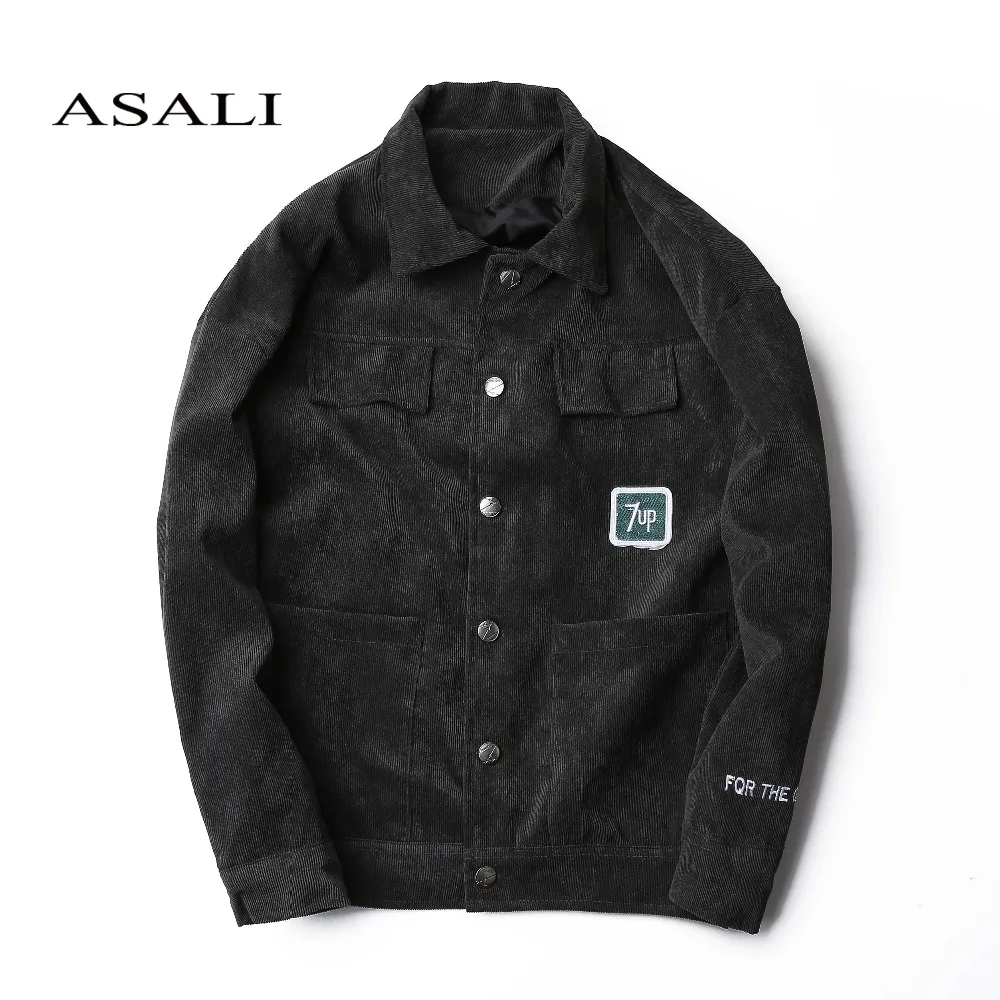 

ASALI Brand 2019 New Spring Bomber jacket Men Coats 7UP Letter Windbreaker Jackets Fashion Causal Slim Stand Collar Men's coat