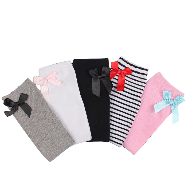 

Kids Girls Leg Warmers Sweet Princess No Heel Stockings High Quality Knitted Cotton Baby Knee Pads Bowknot Hollow Out Children