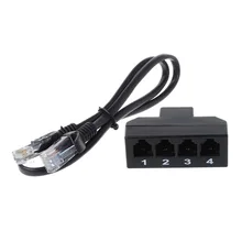 Переходник RJ11 6P4C Female To 4 Ethernet RJ45 8P8C Male F/M, телефонный аксессуар C26 Переходник RJ11 6P4C Female To 4 Ethernet RJ45 8P8C Male F/M, телефонный аксессуар C26