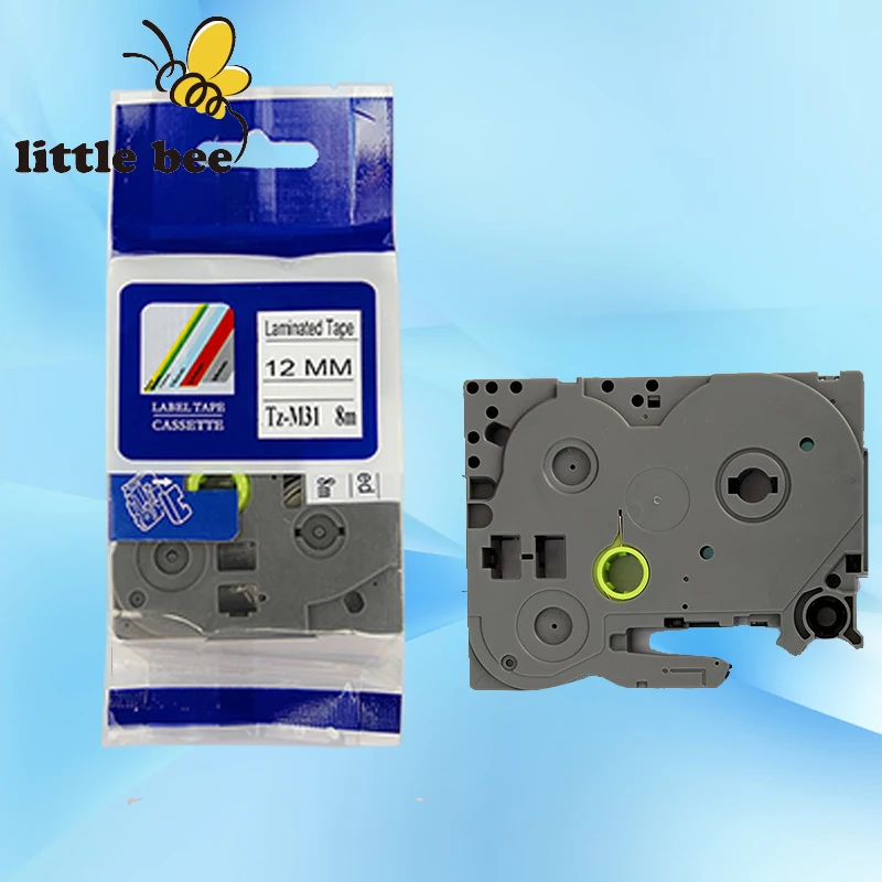 Совместимость с TZ label tze tz TzeM31 tzM31 M31 12 мм * 8 м черная матовая прозрачная Tze-M31 P-touch Ribbon